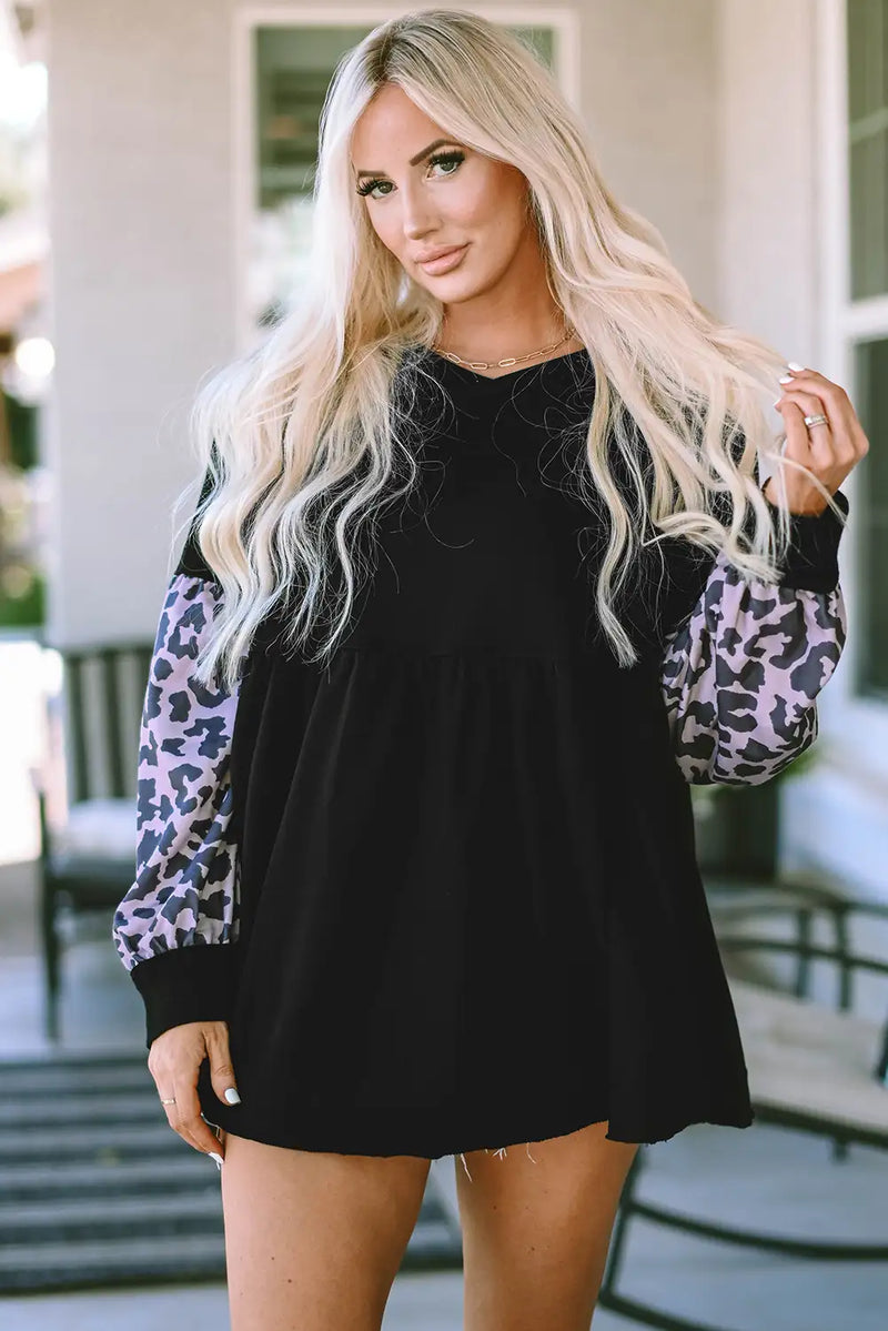 Leopard Ruffle Sweatshirt