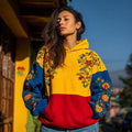Women's Venezuelan Traditional Floral Pattern Casual Hoodie elevenforest