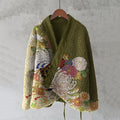 Vintage Japanese Floral Art Pattern Women's Kimono elevenforest