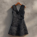 Tree-patterned Three-dimensional Embroidered Sleeveless V-neck Long Dress elevenforest