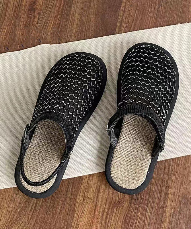 Beige Hollow Out Breathable Mesh Splicing Sandals Aa027