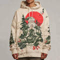 Men's Retro Style Santa Claus Print Casual Hoodie elevenforest