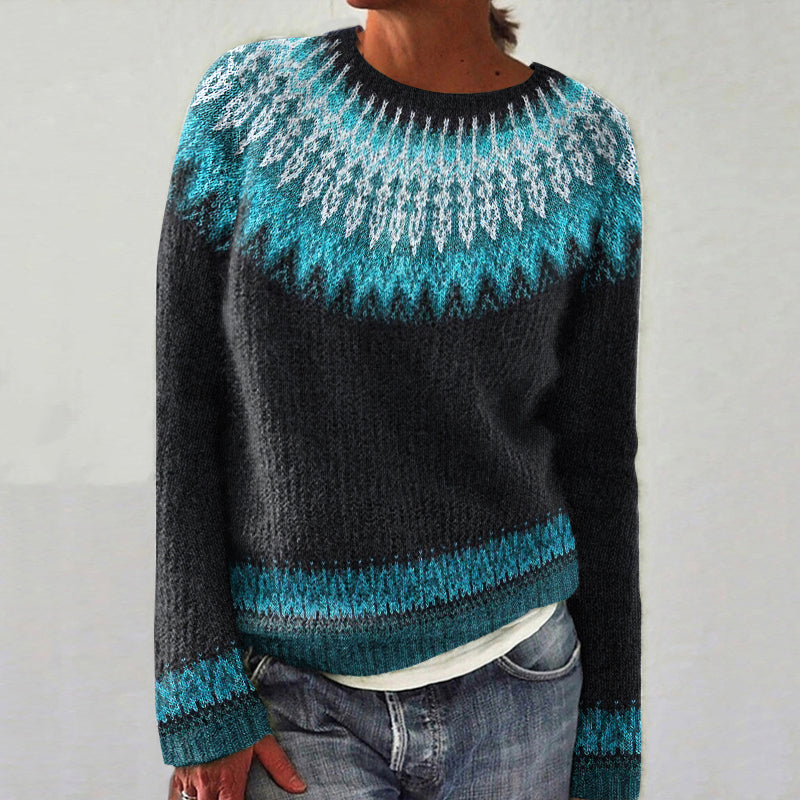 Vintage Fairman Island Knit Jacquard Crew Neck Sweater elevenforest