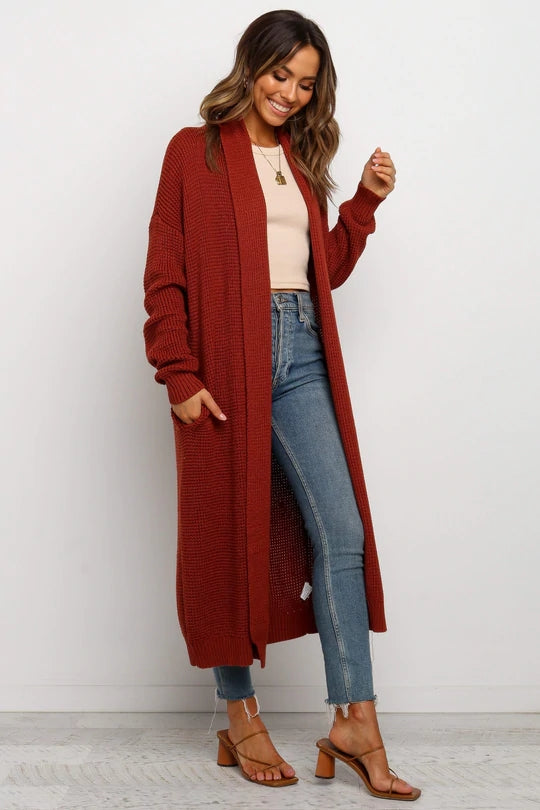 Autumn Winter Round Neck Clothing Knitted Cardigan Clothes Loose Color Sweater