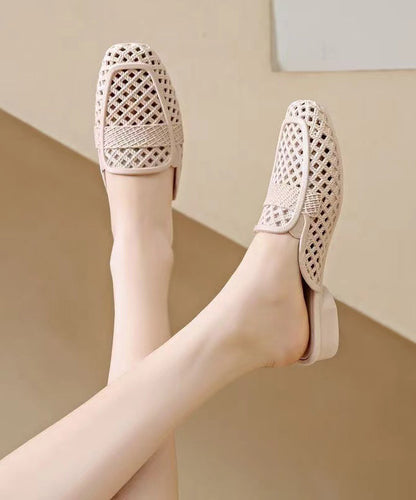 New Apricot Hollow Out Breathable Slide Sandals Ap1058