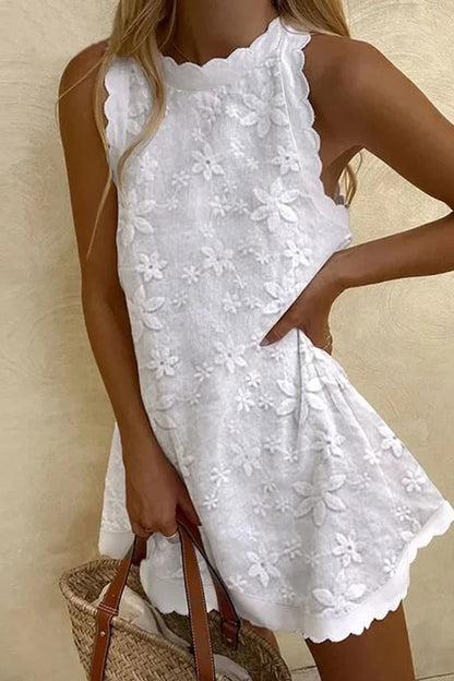 Sweet Vacation Embroidered Vest Dress Dresses