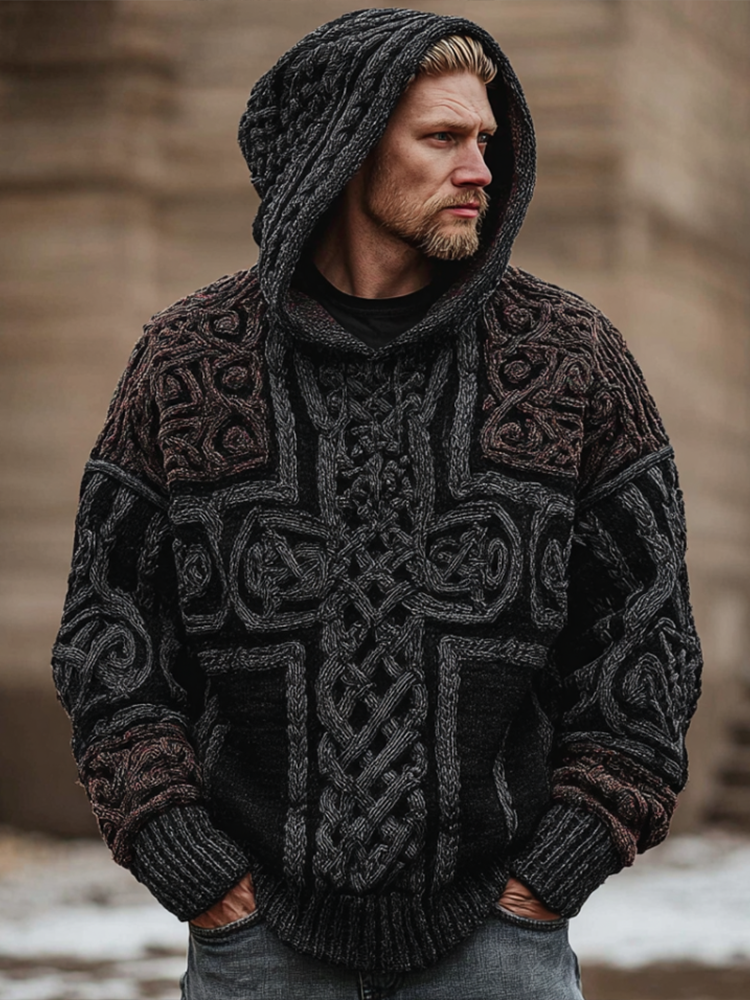 Halloween Viking Style Celtic Mythology Men's Hooded Sweater elevenforest