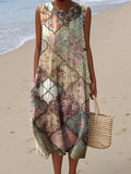 Women's Check Dog Art Print Dress elevenforest