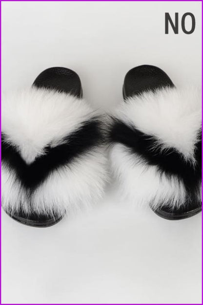 {5-7 Days Wait for Make} New Color Fox Fur Slides F639