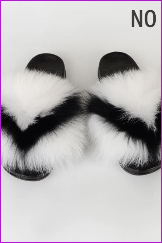 {5-7 Days Wait for Make} New Color Fox Fur Slides F639