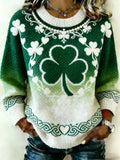 Comstylish Women's Casual St. Patrick's Day Printed Sweater
