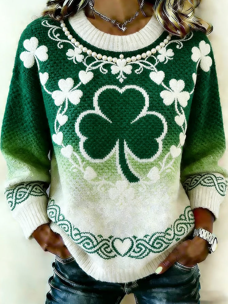 Comstylish Women's Casual St. Patrick's Day Printed Sweater