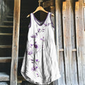 Vintage Plum Blossom Art Pattern Casual Midi Dress elevenforest