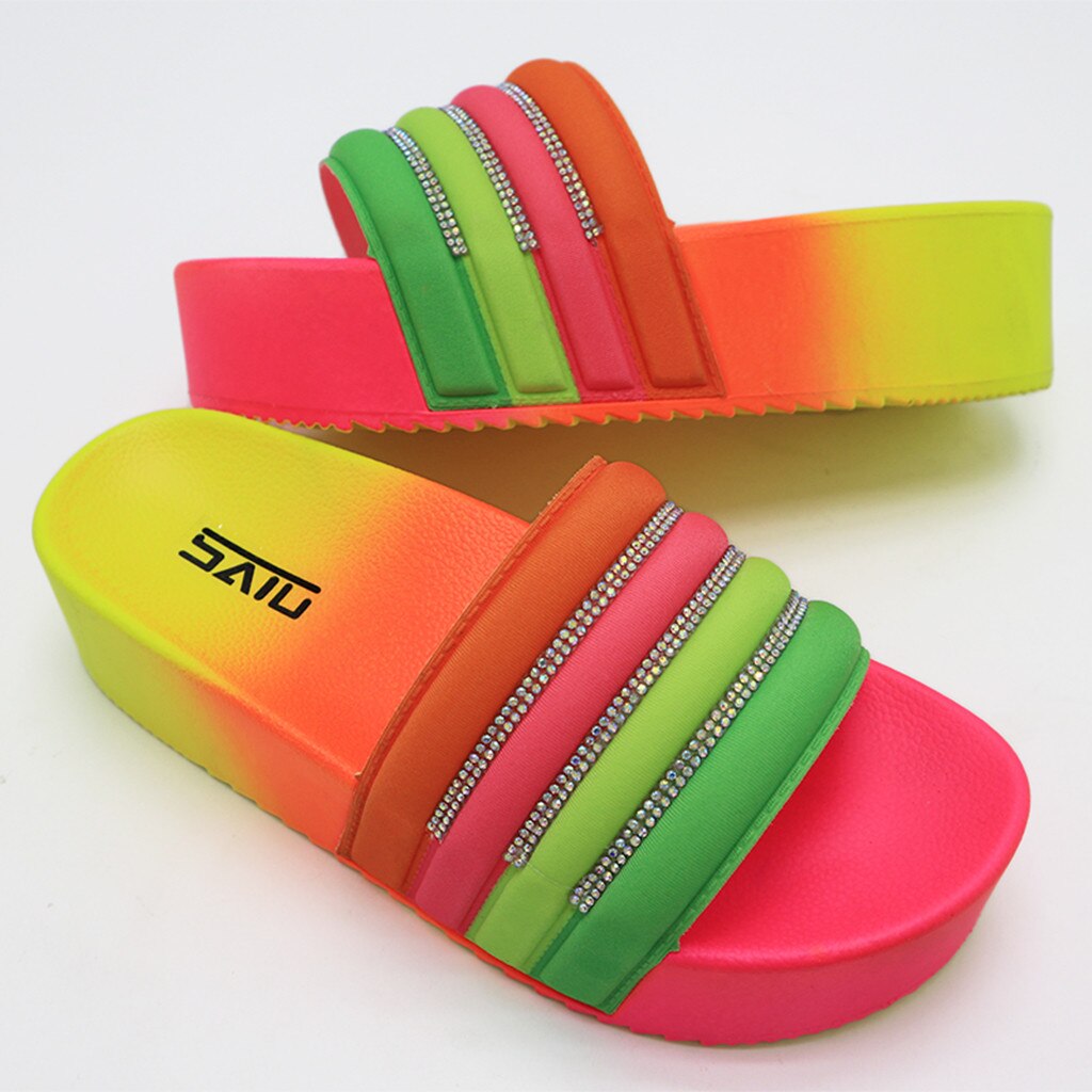 Rainbow Platform Slippers F744