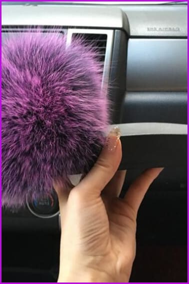 Black Mixed Purple Fox Full-pelt Fur Sliders Df020
