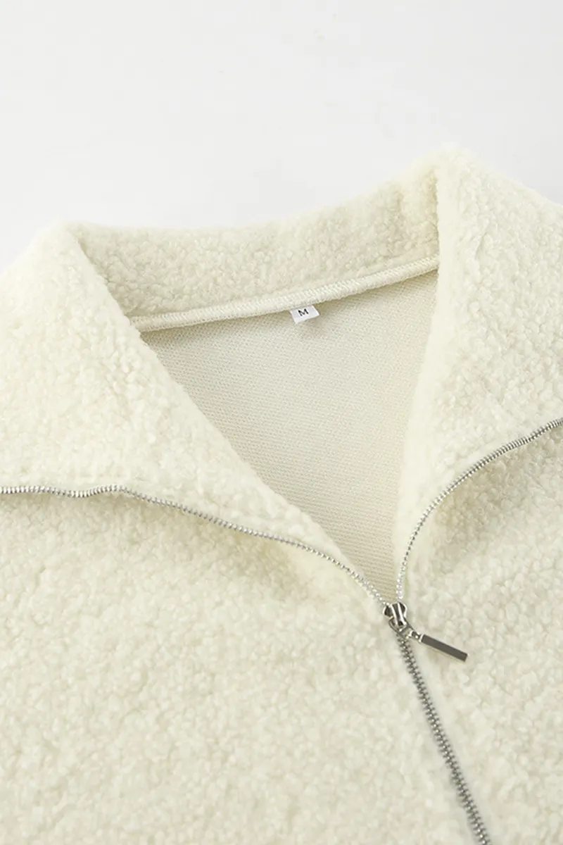 Daily Pocket Zipper Turndown Collar Hoodies