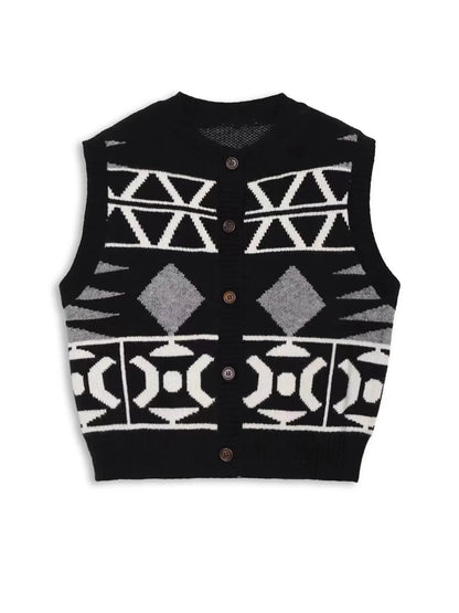 Button Down Sweater Short Vest