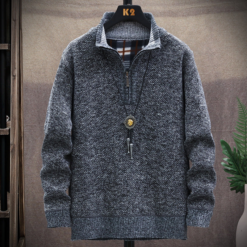 Men's Vintage Knitted Stand Collar Sweater elevenforest