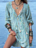 Women's Floral Pattern Printed Casual Beach Dress
