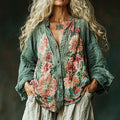 Bohemian Linen Floral Art Print  Long Sleeve Shirt elevenforest