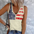 Comstylish Women's Vintage Independence Day Flag Print Tank Top