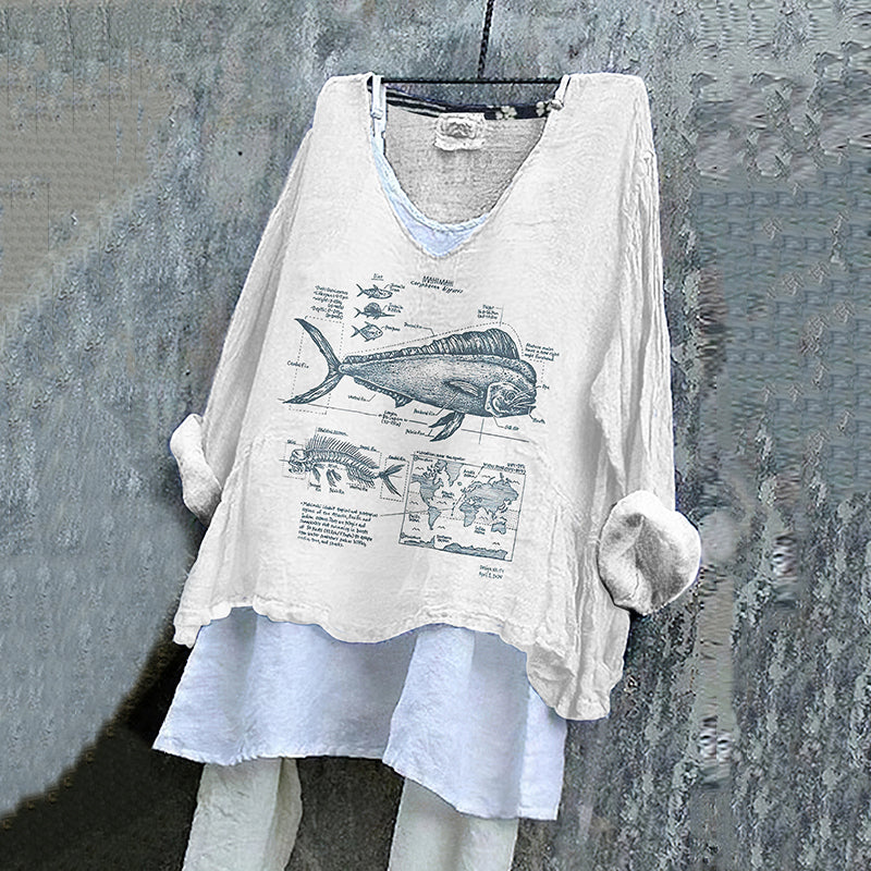 Dolphin Fish Biology Print Women's T-Shirt elevenforest