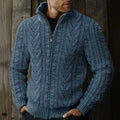 Men's Vintage Knitting Pattern Zip Cozy Sweater elevenforest