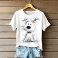 Comstylish Sketchy Puppy Line Art Short Sleeve T-shirt