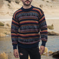 Vintage Striped Jacquard Crew Neck Sweater elevenforest