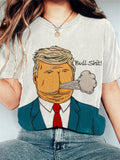 Women's Casual Fdt Funny Print T-shirt