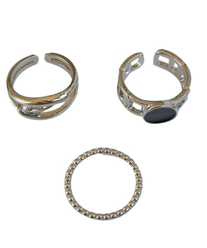 Silk Metal Three Piece Set Rings