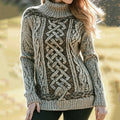 Women'S Irish Celtic Knotted Turtleneck Sweater elevenforest
