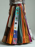 Bohemian Style Colorful Patchwork Ethnic Print Skirt elevenforest