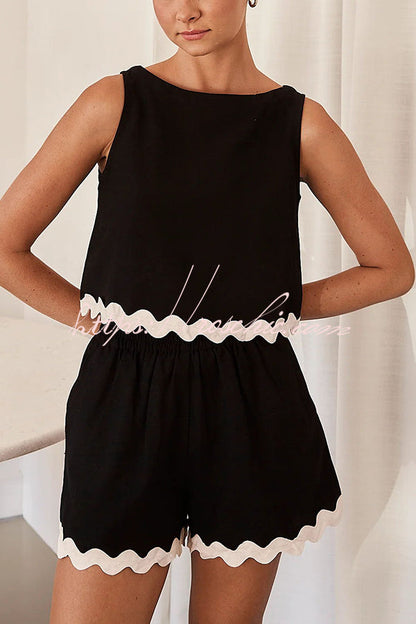 Leilani Tank Top and Elastic Waist Pocket Shorts Set