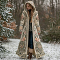 Comstylish Women's Vintage Viking Floral Vigvihil Rune Long Thick Knit Sweater
