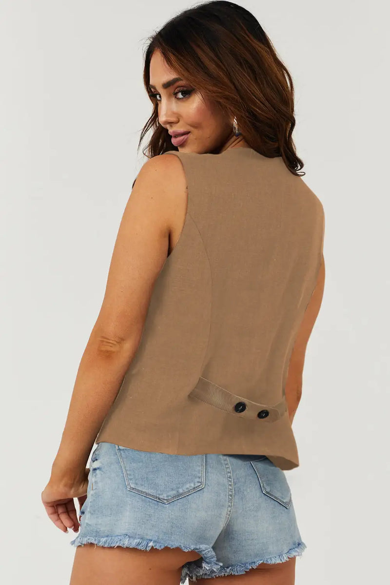 Chestnut V Neck Suit Vest