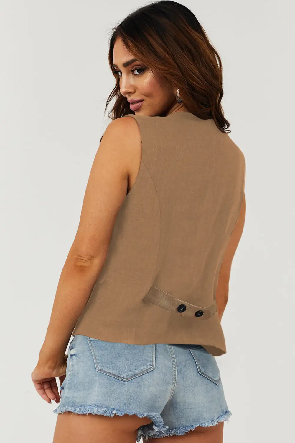 Chestnut V Neck Suit Vest