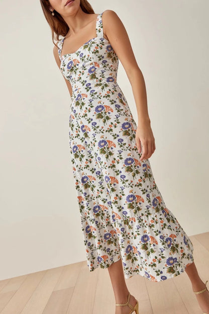 Sweetheart Neckline Midi Dress