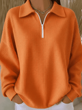 Women'S Casual Loose Waffle Sweatshirt 