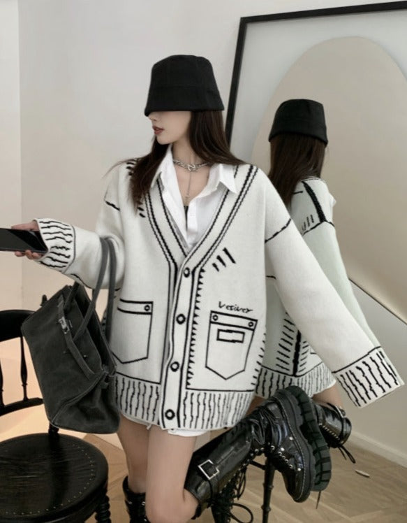 Andrea Graphic Cardigan