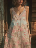 Bohemian Retro Floral Print Women's Dress elevenforest