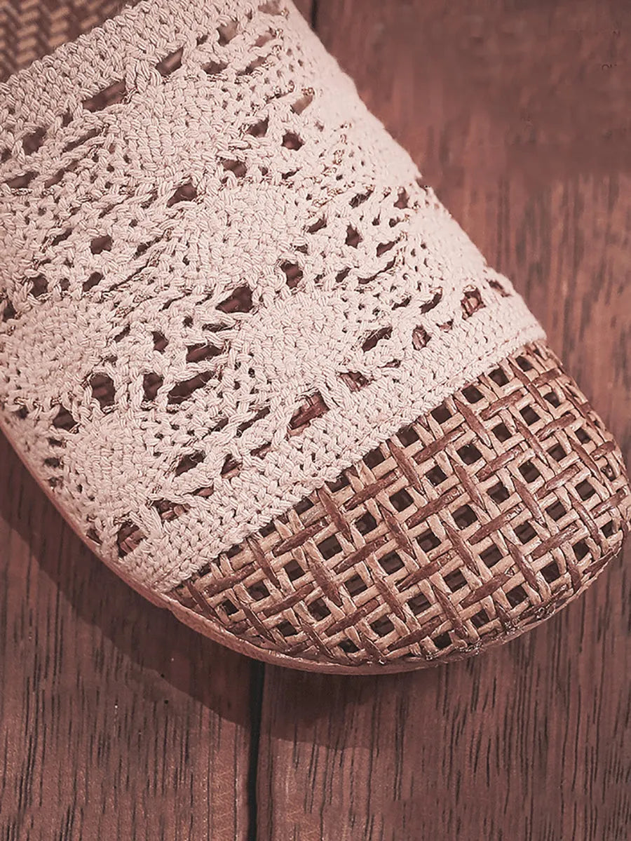 Summer Rattan Weaving Indoor Slippers Zz1011