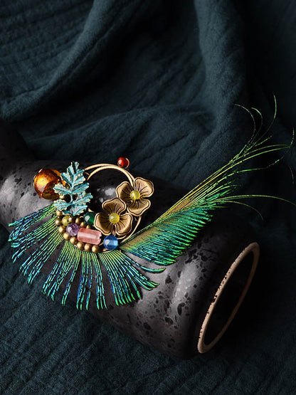 Peacock Feather Brooch
