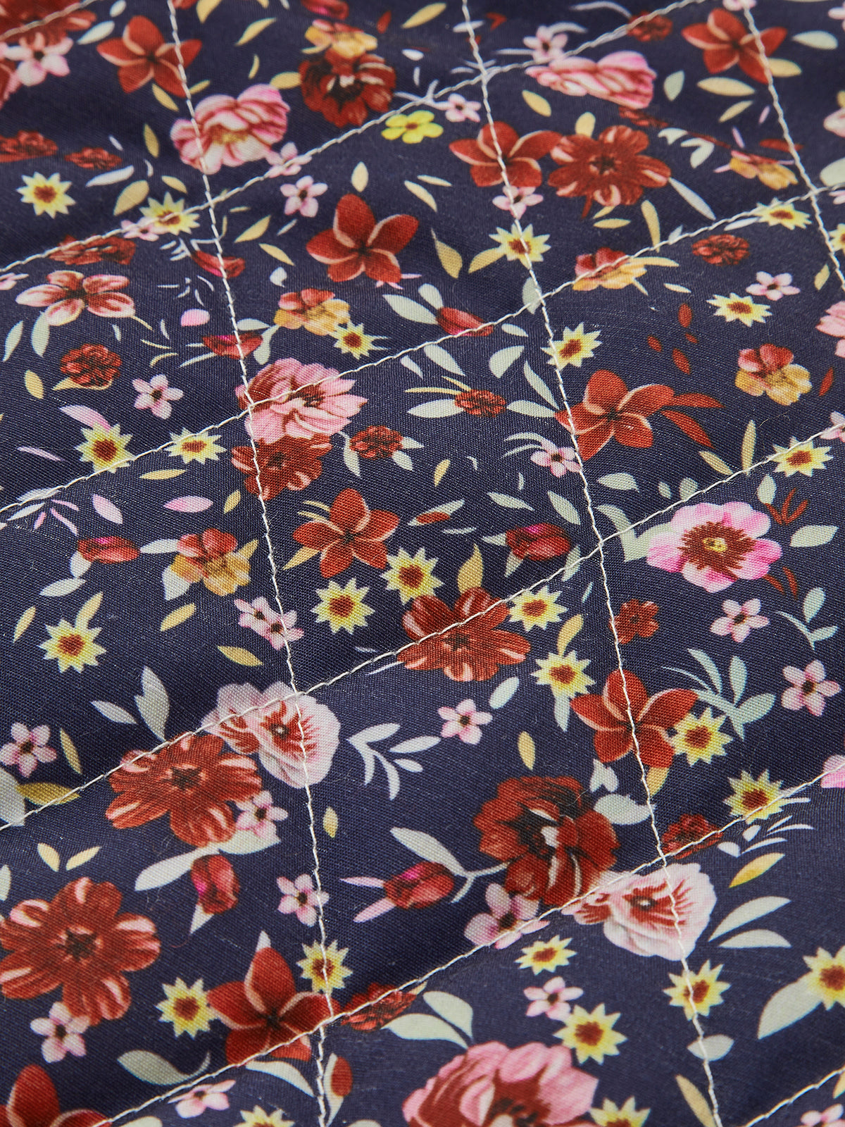 Multi-color Printed Flap-pockets Winter Coat
