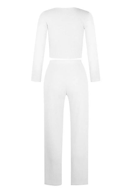 Buttons Vests Pants U Neck Sleeveless Two Pieces(4 Colors)