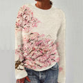 Comstylish Japanese Cherry Blossom Felt Art Cozy Sweater