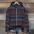 Vintage Iceland Stripe Knit Jacquard Zip Sweater elevenforest