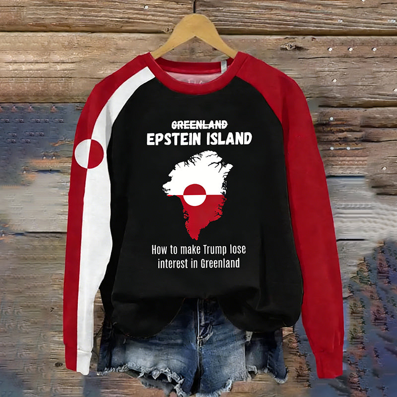 Comstylish Greenland Epstein Island Political Satire Sweatshirt