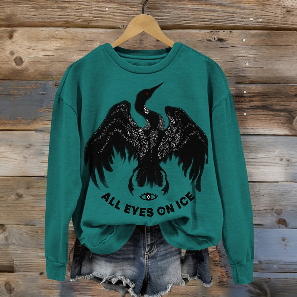 Comstylish All Eyes On Ice Vintage Cozy Sweatshirt