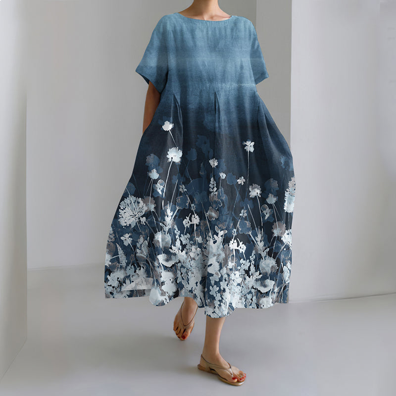 Comstylish Women's Japanese-style Floral Art Casual Dress